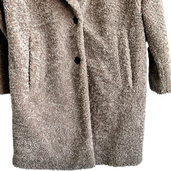 Zara brown teddy soft textured coat size‎ XS - Picture 6 of 11